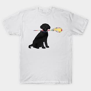 Black Lab Retriever Lacrosse Dog T-Shirt